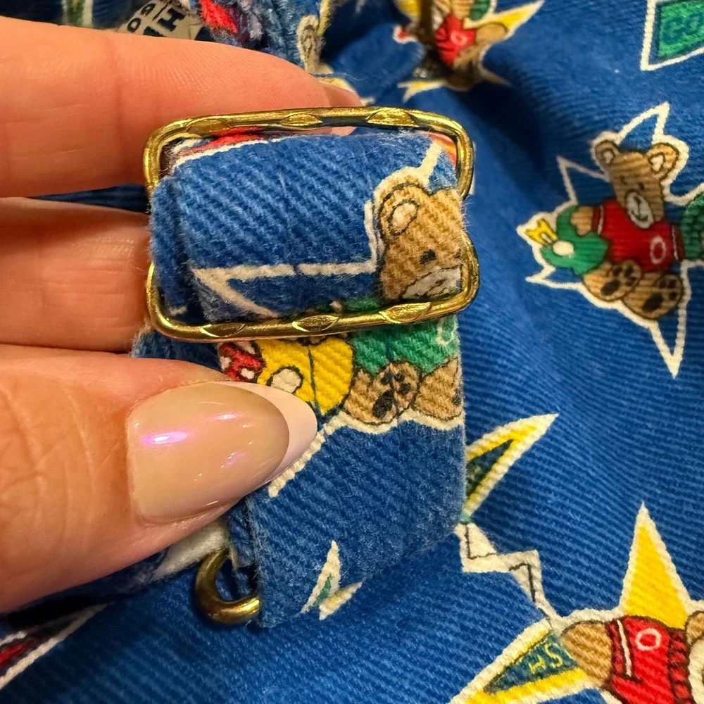 OshKosh B'gosh Overalls Vestbak Kids 12M Blue Sports Bear Vintage Kidcore 90s